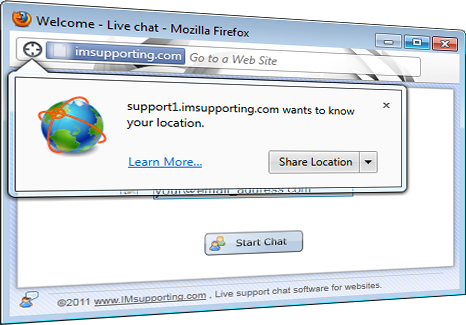 HTML5 live chat geolocation