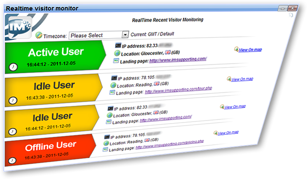 Live website visitor monitoring