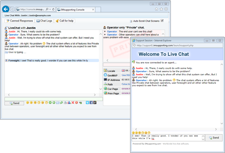 Chat windows in action Chat windows in action