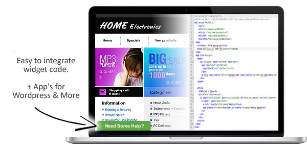 Live chat widget code example