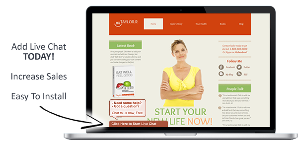 Live chat on a website example Live chat on a website example